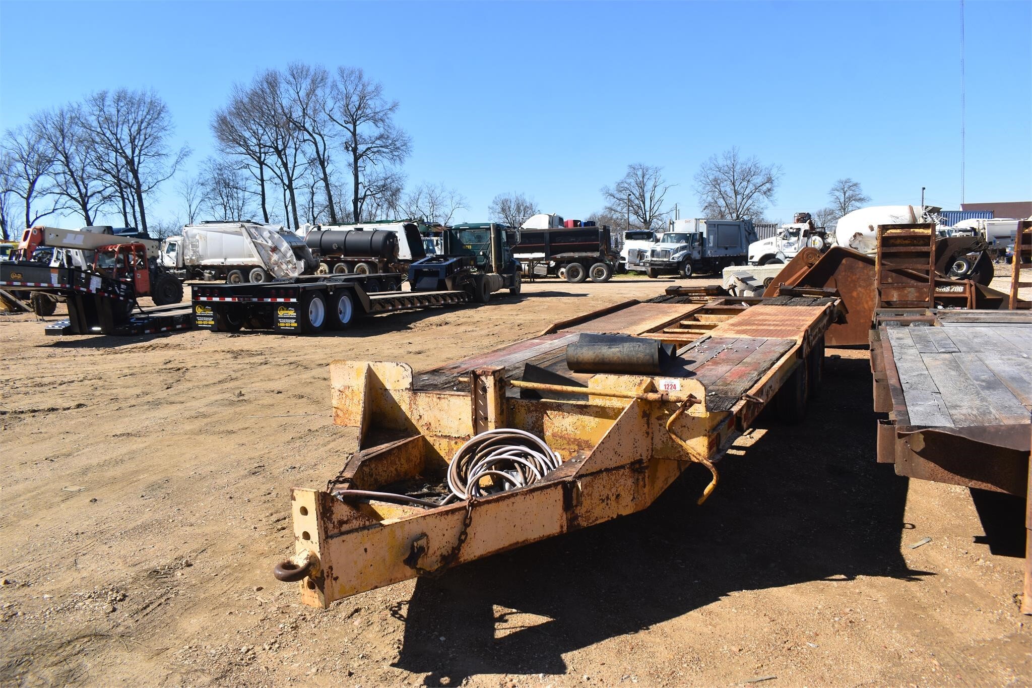 1990 PHELAN 22 FT PINTLE HITCH TRAILER Flatbed Trailer Trailer For Sale
