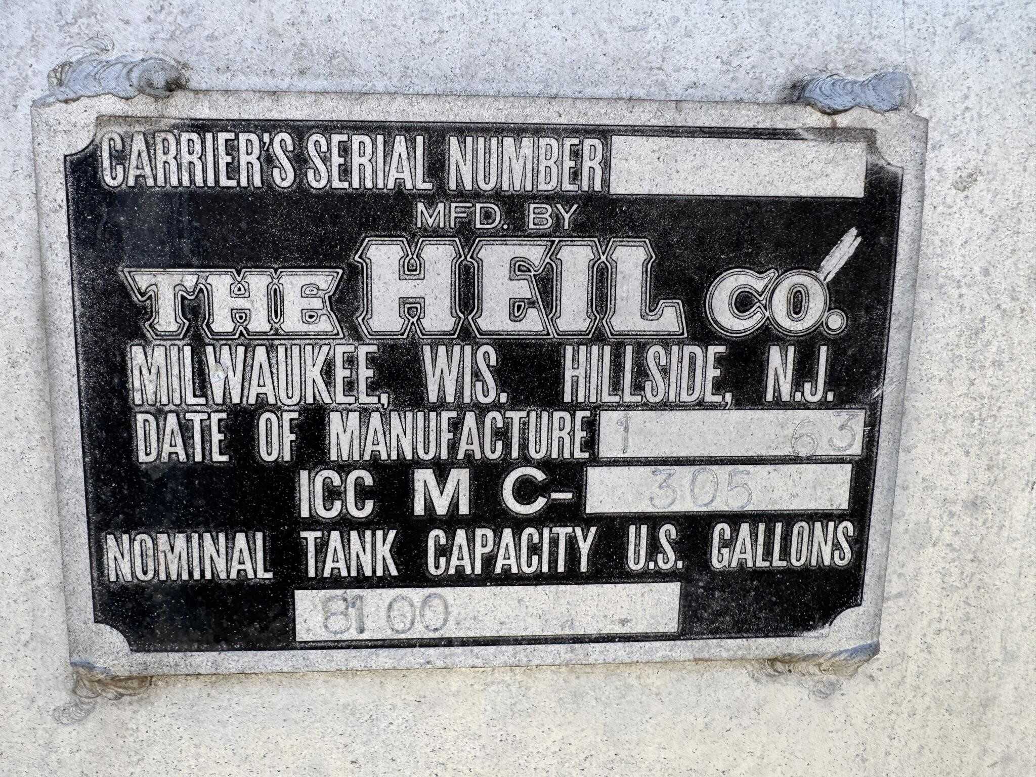 1963 Heil 8100 gallon