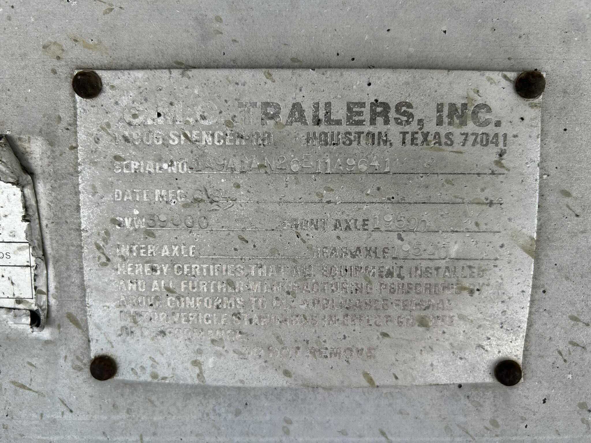 1984 Cmc 35 ft end dump