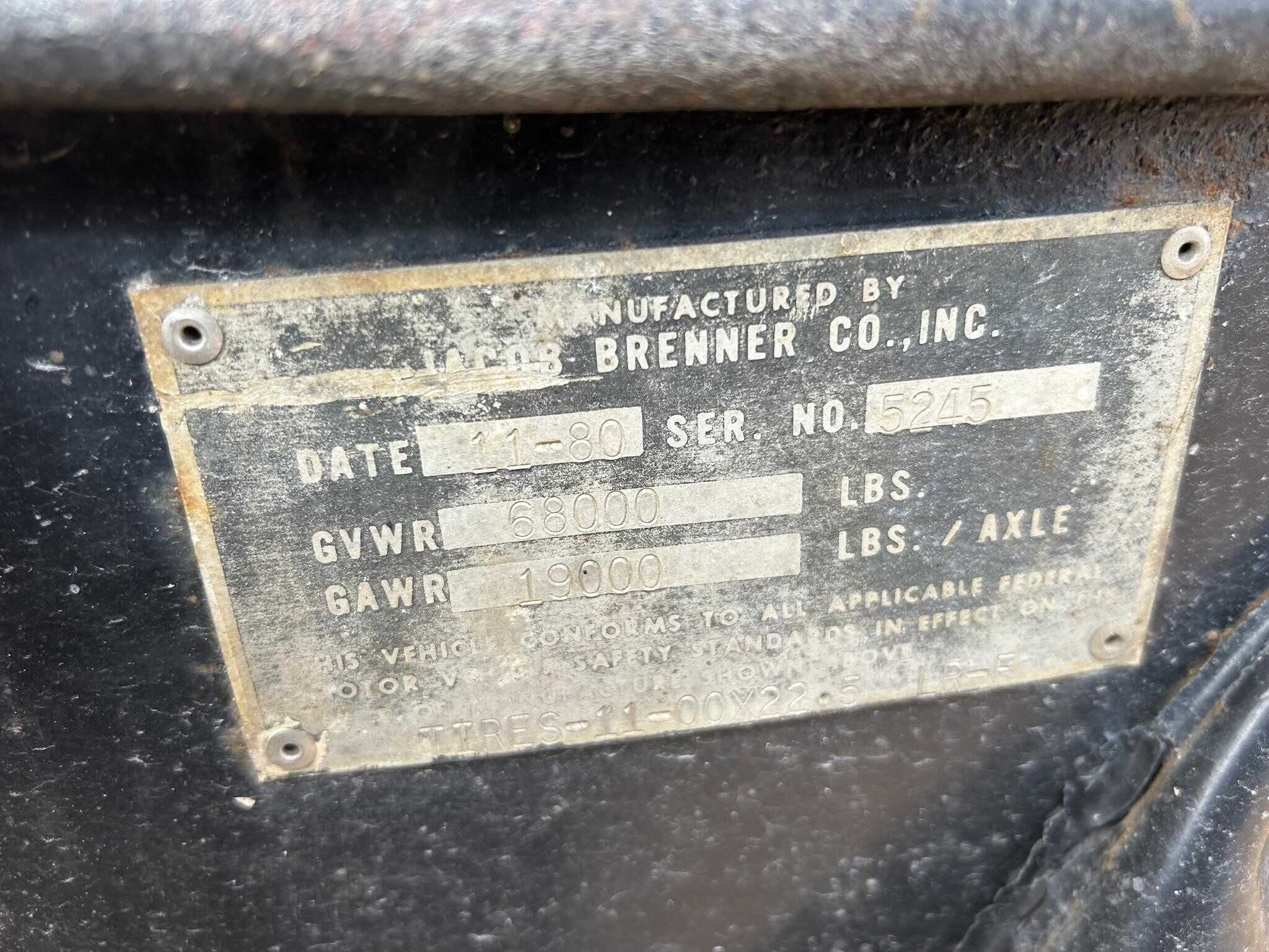 1981 Brenner 6250 gallon