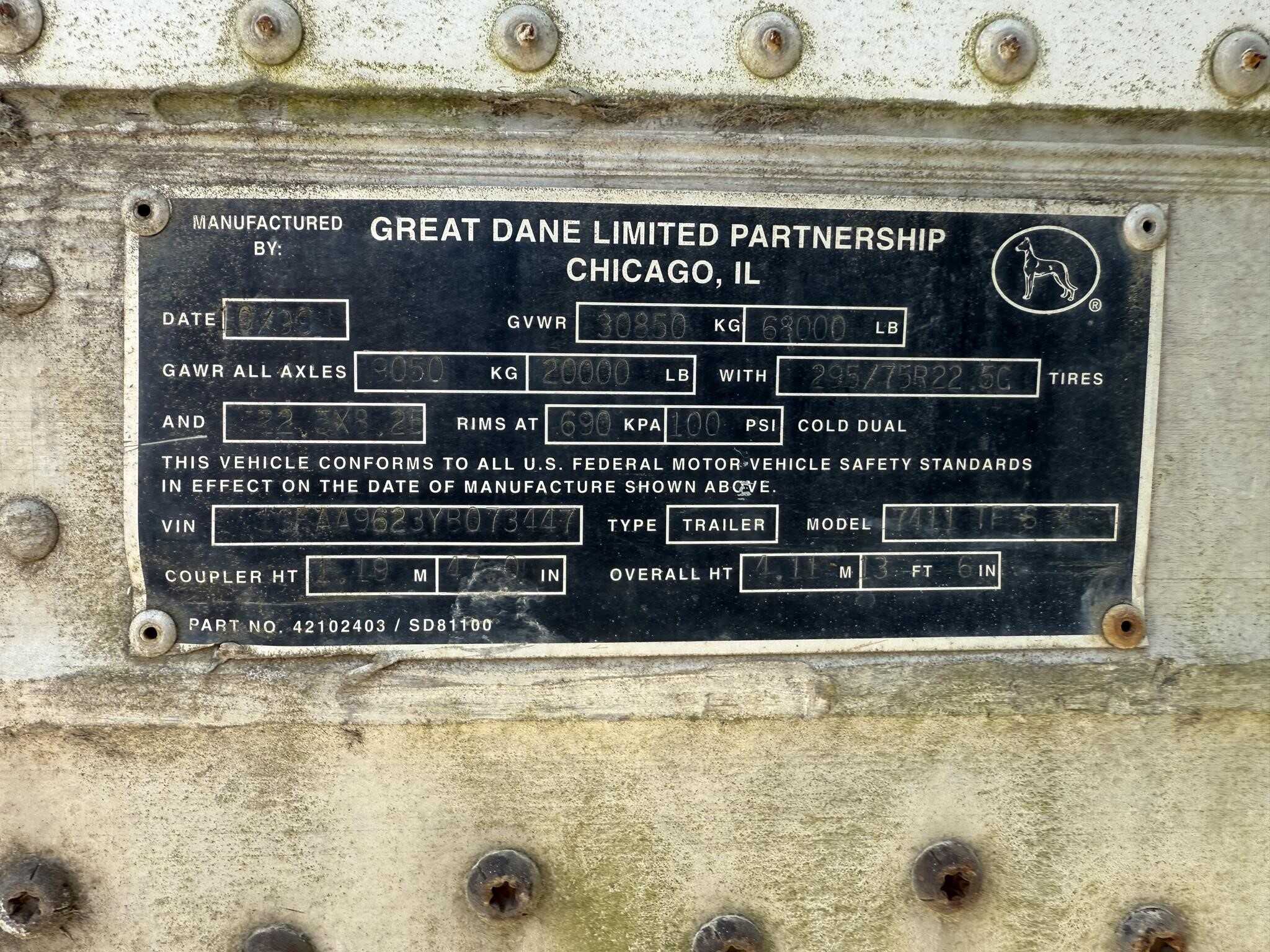 2000 Great Dane 48 ft van