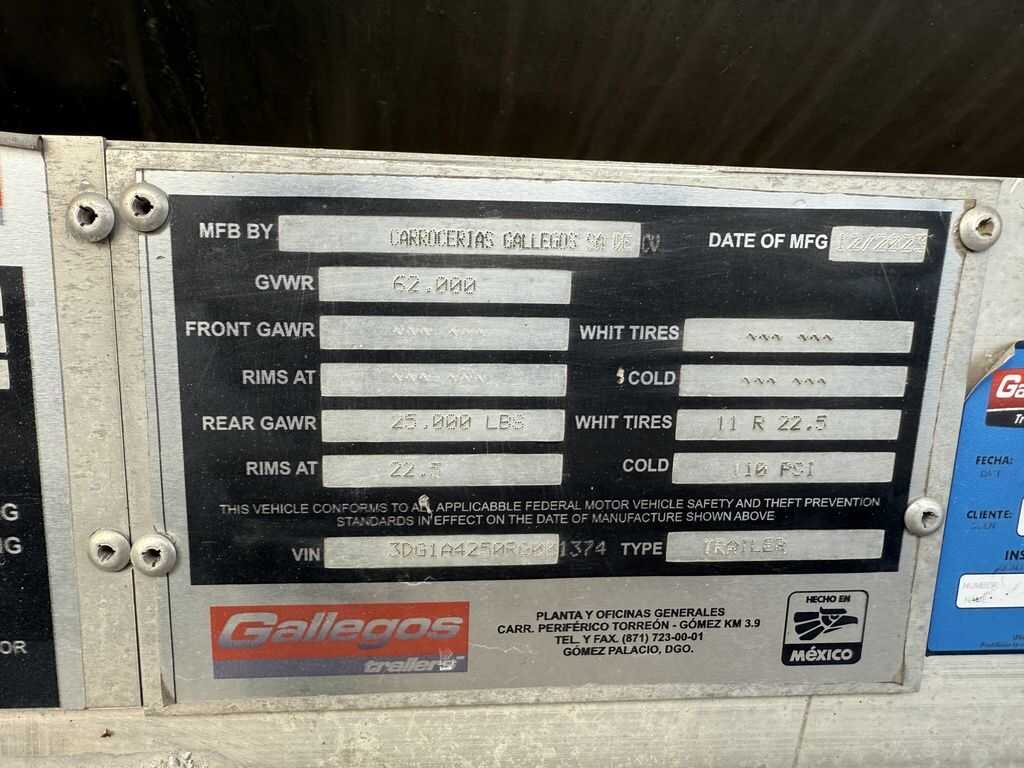 2024 Gallegos vacuum tank trailer