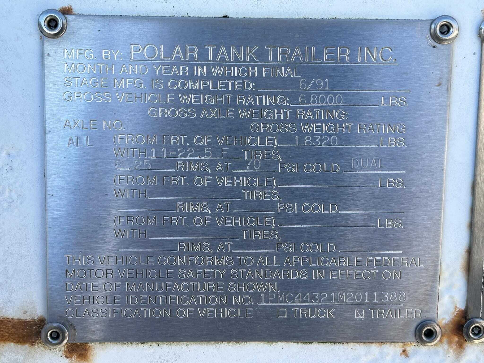 1991 Polar 5000 gal
