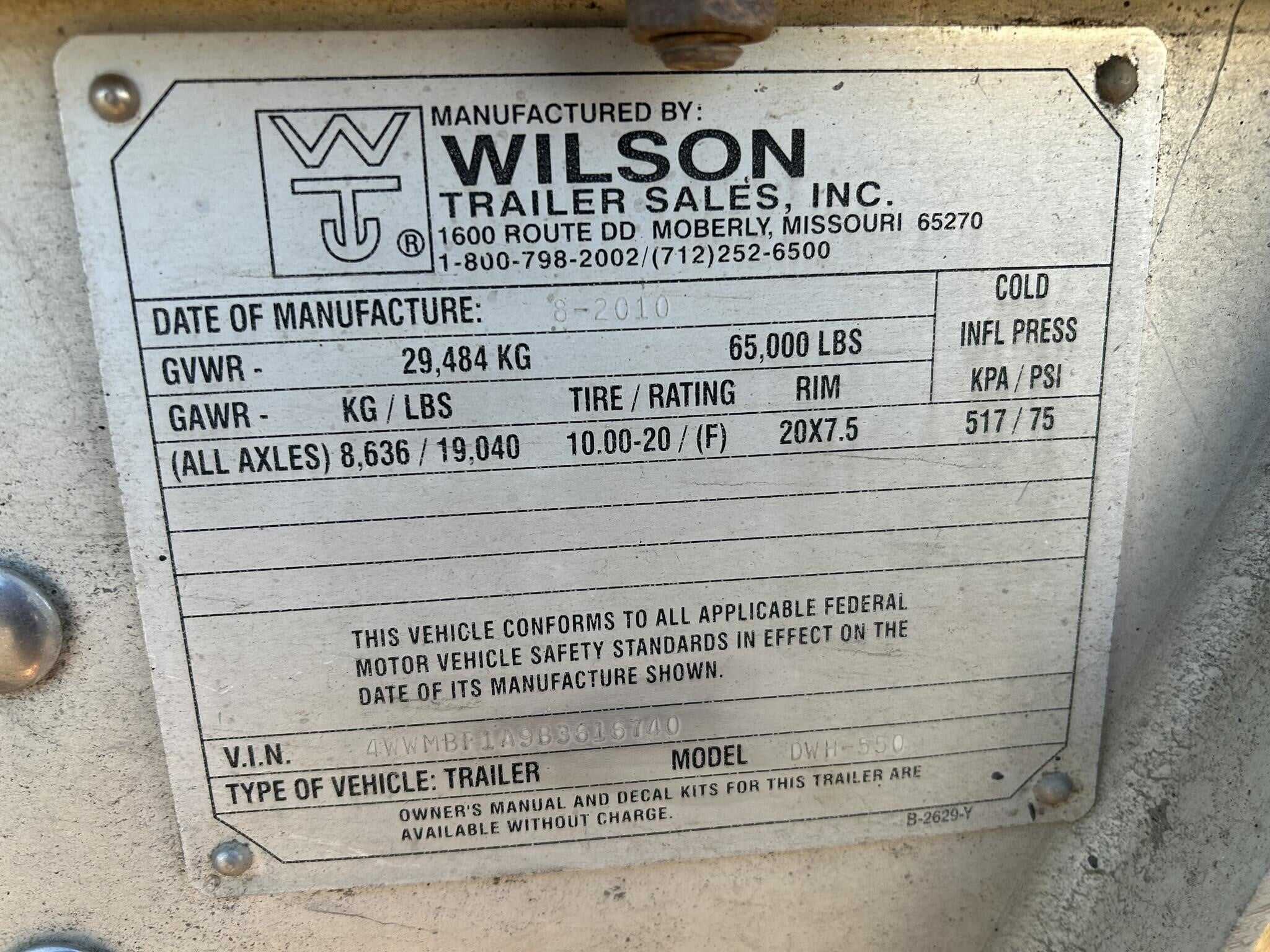 2011 Wilson 43 ft hopper