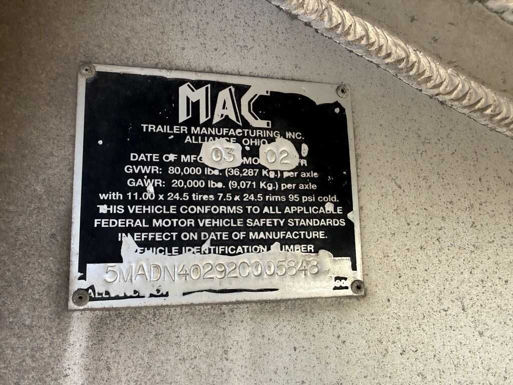 2002 Mac-Lander end dump