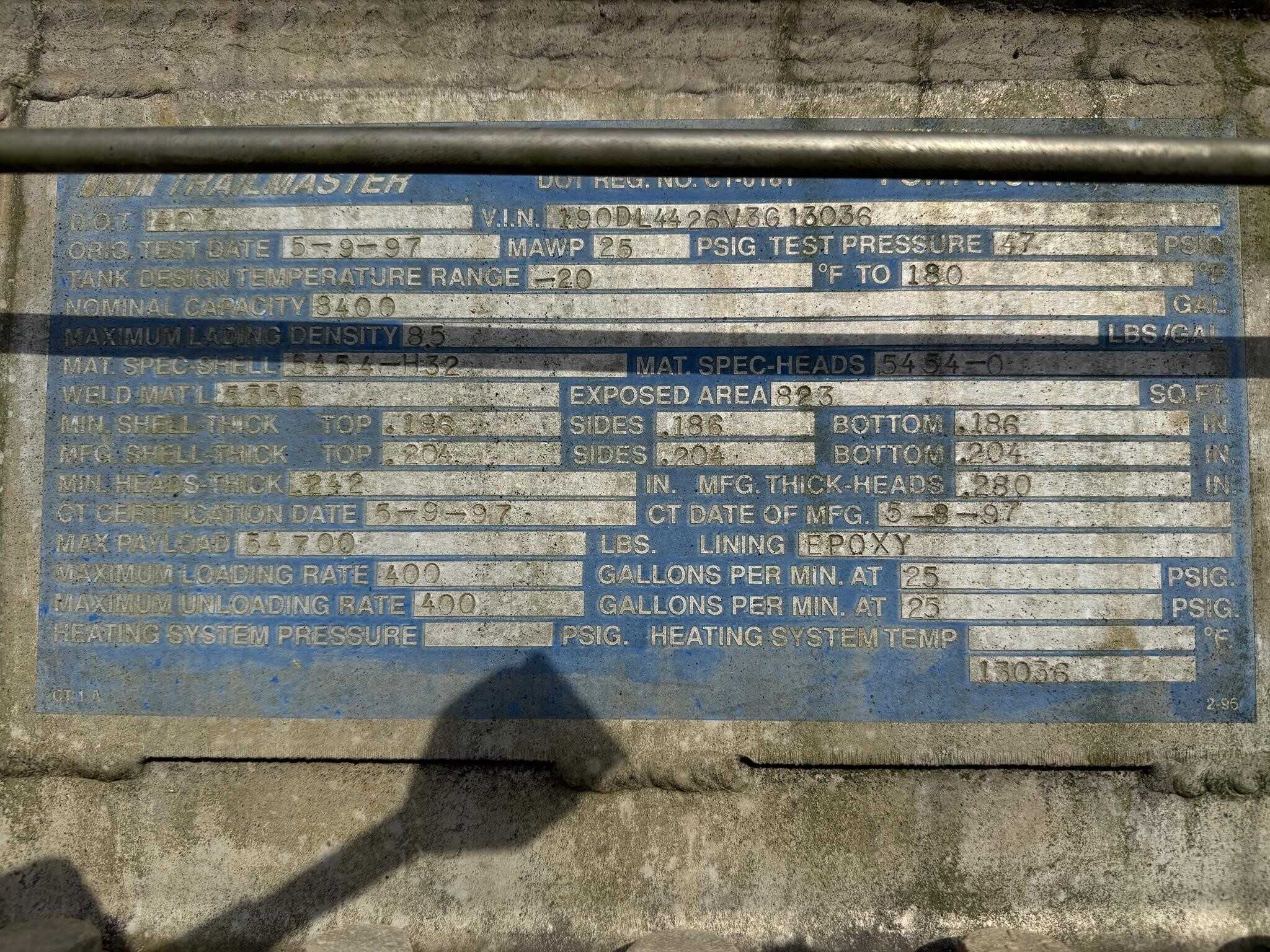 1997 Gulf Stream 8400 gallon