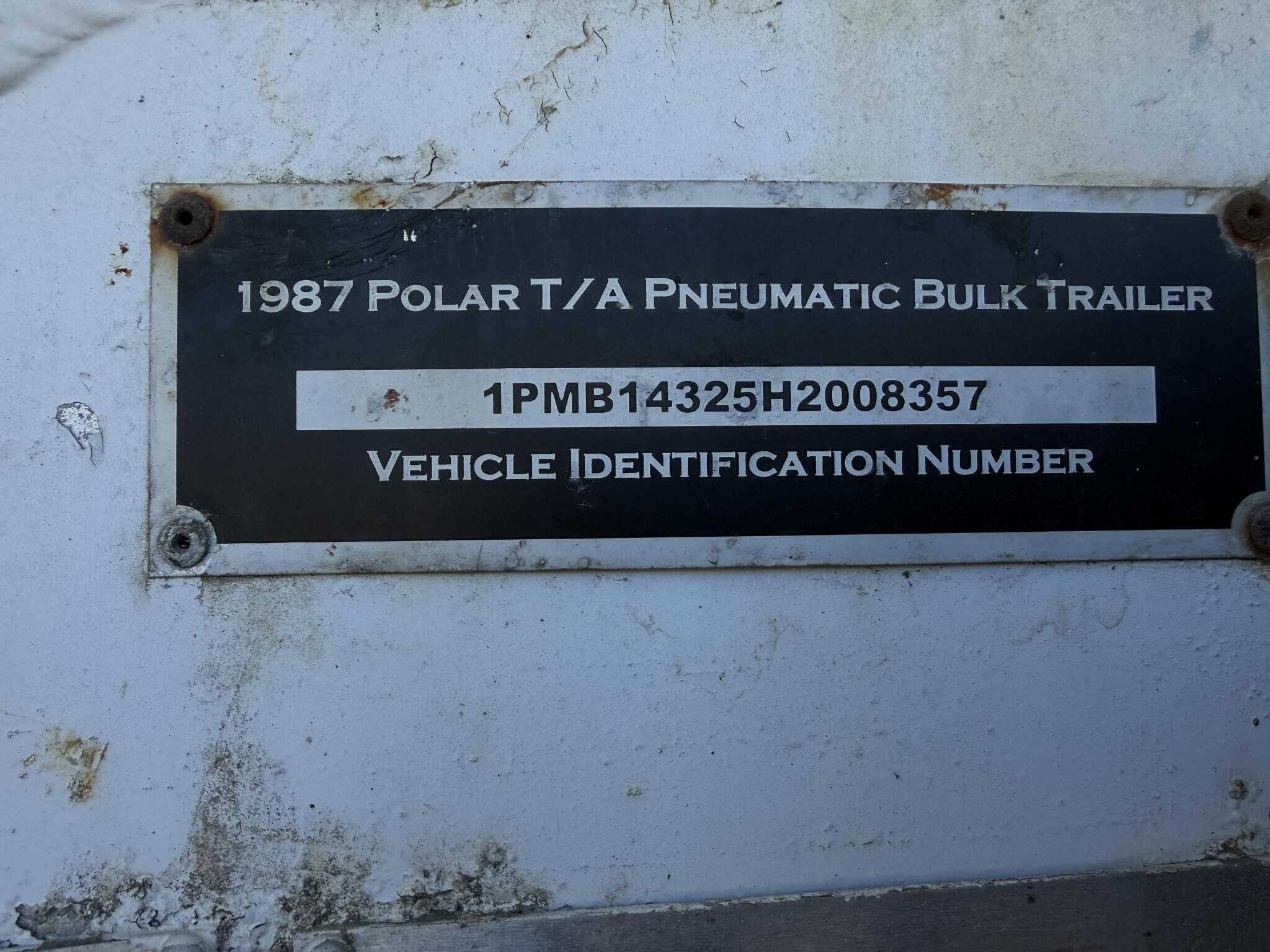 1987 Polar 1600 cubic ft tank