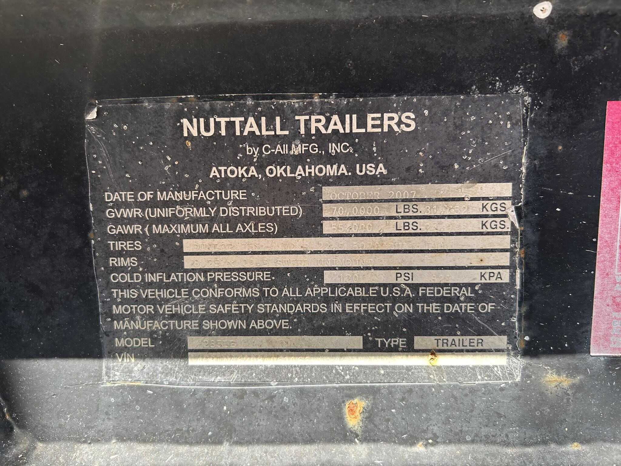 2008 Nuttall roll tail flat deck