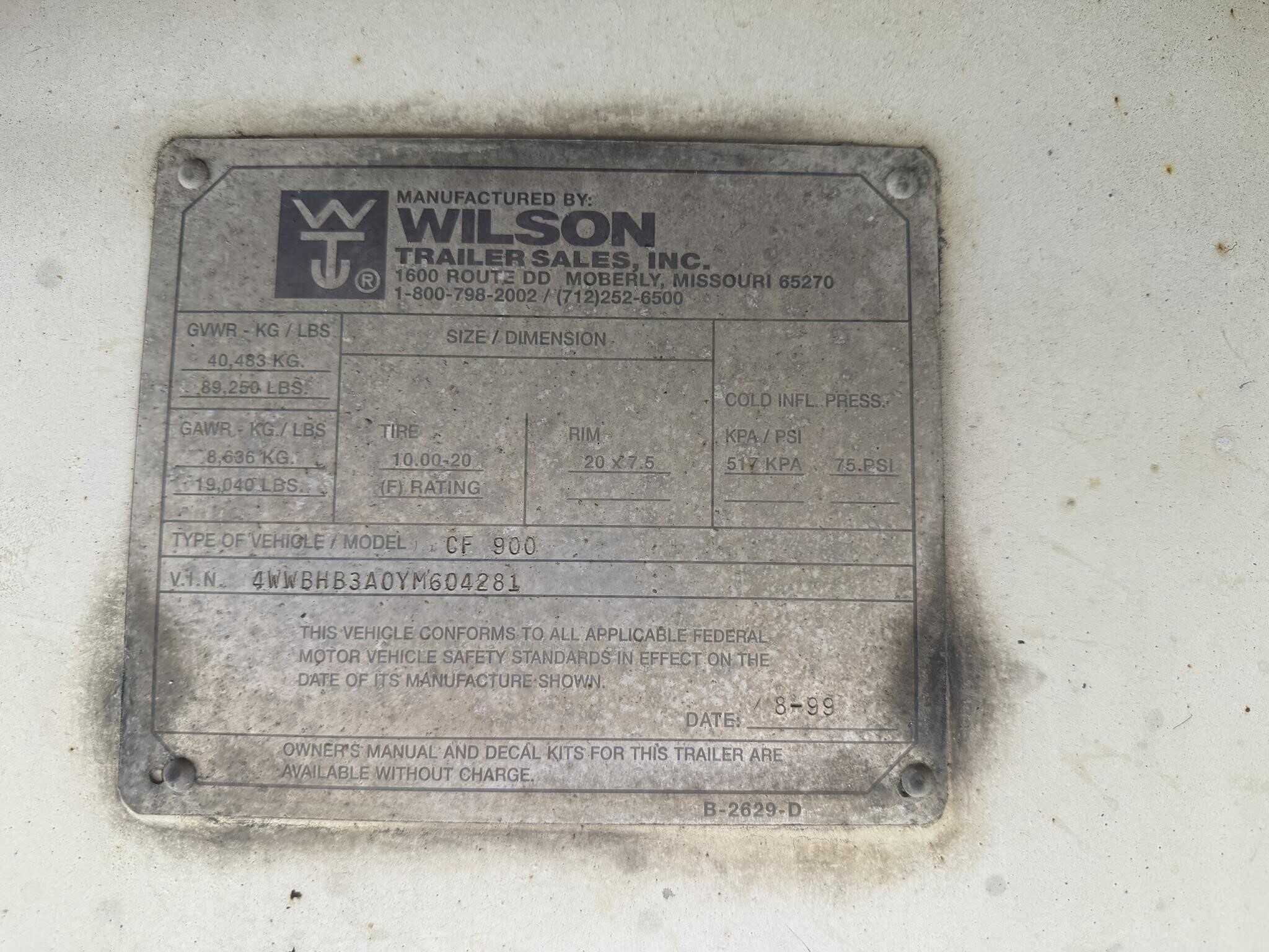 2000 Wilson 45ft flat bed