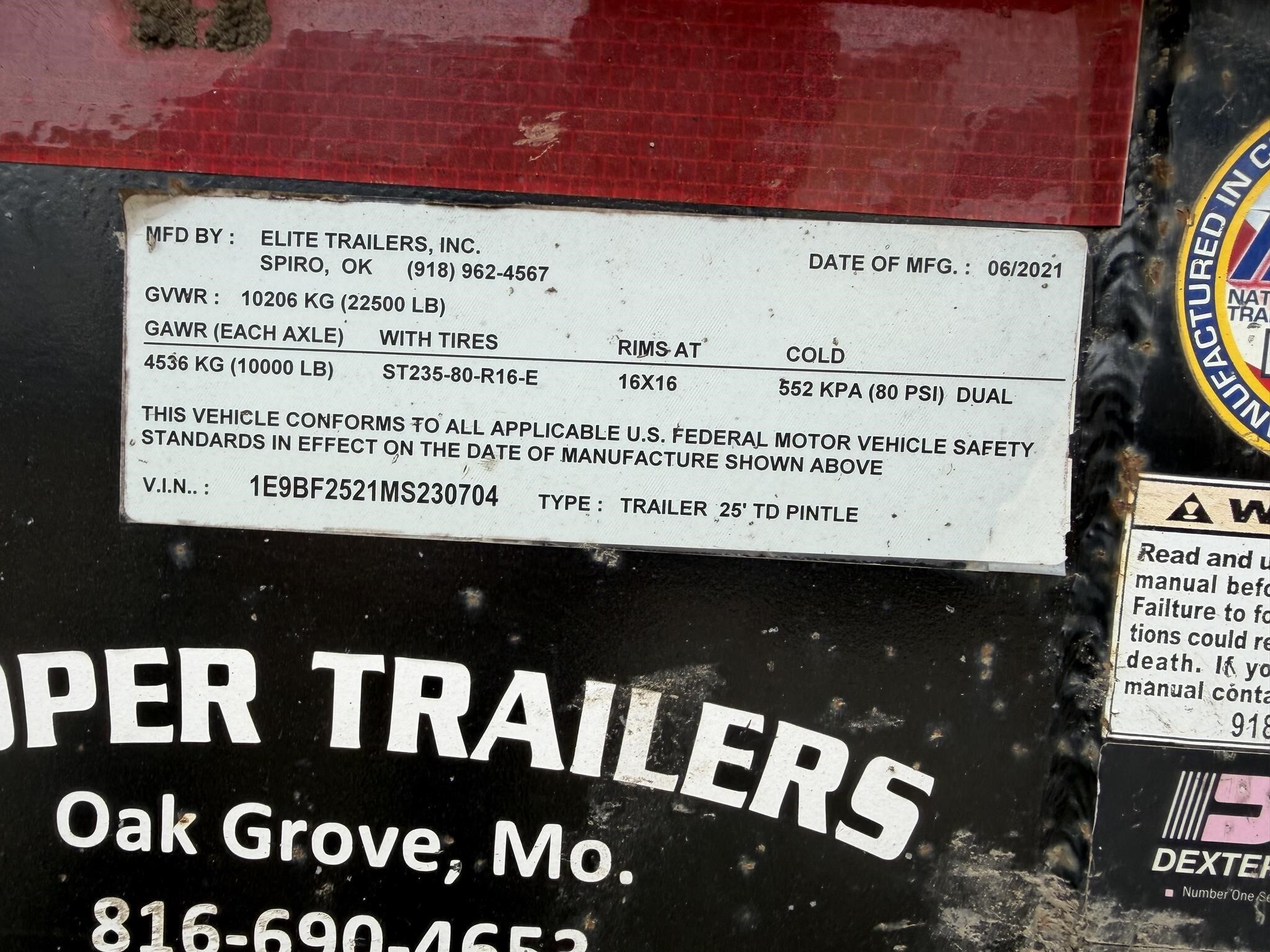 2021 Elite 10 ton equipment trailer