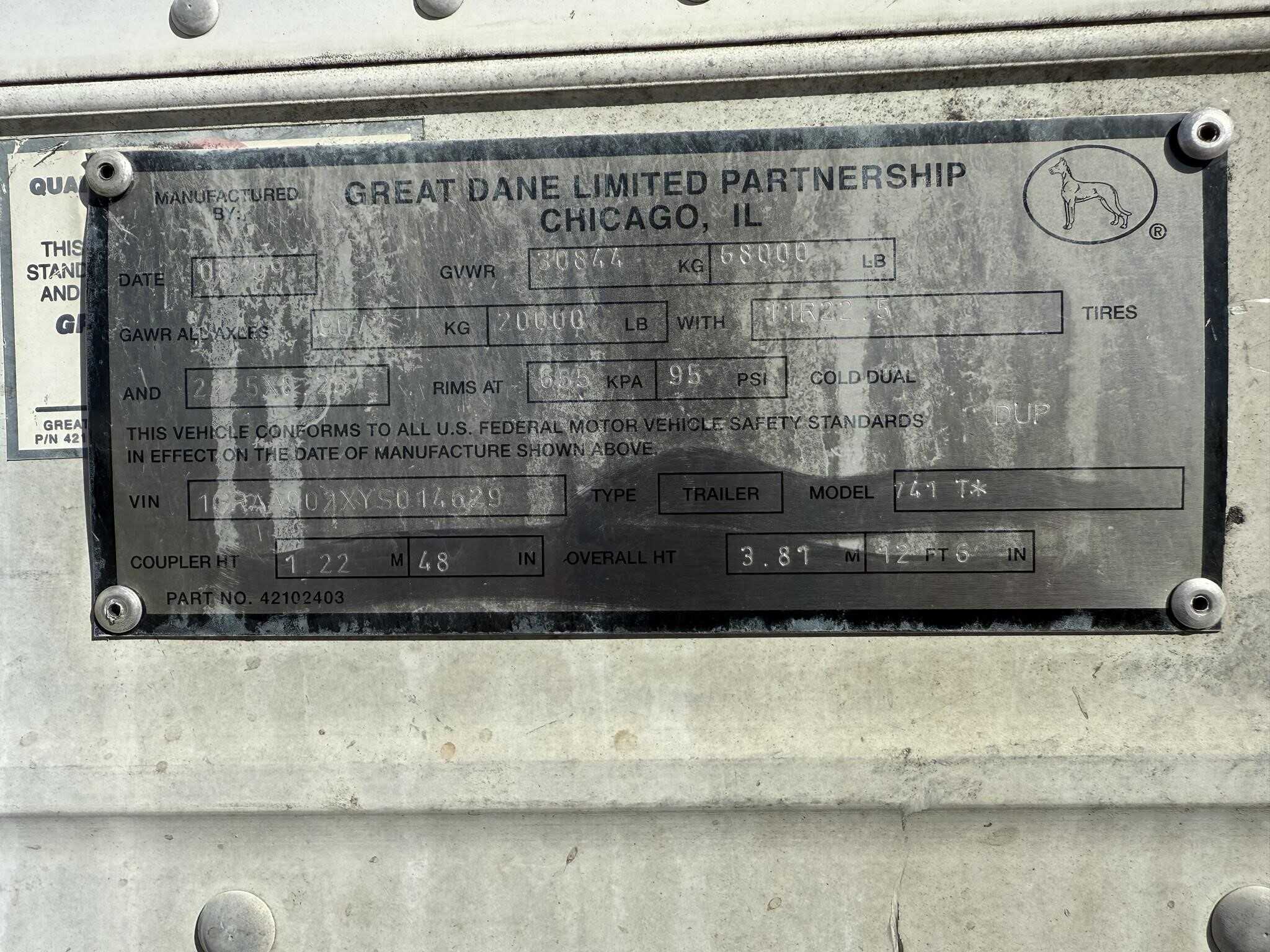 2000 Great Dane 45 ft van