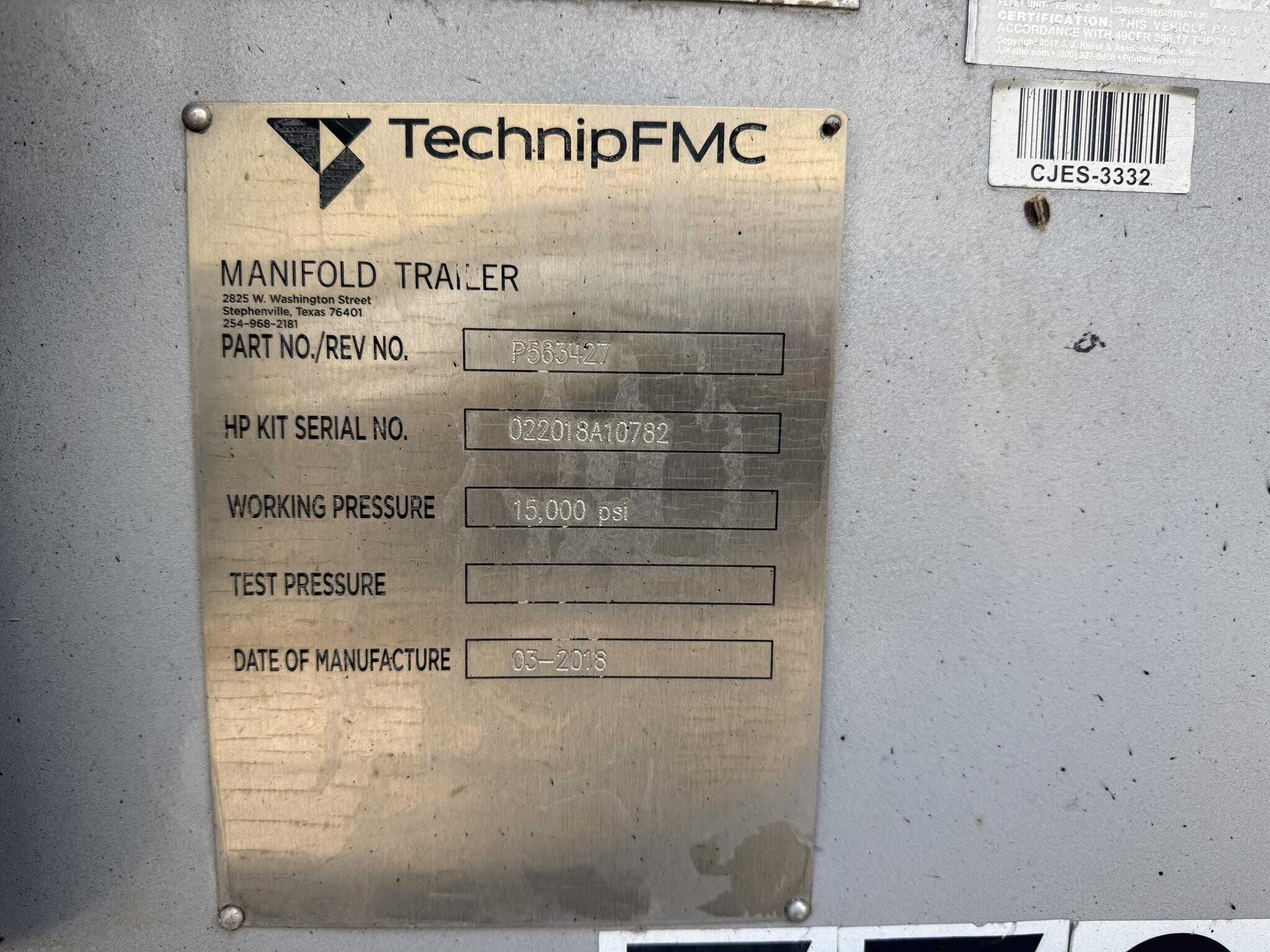 2018 Mertz manifold trailer