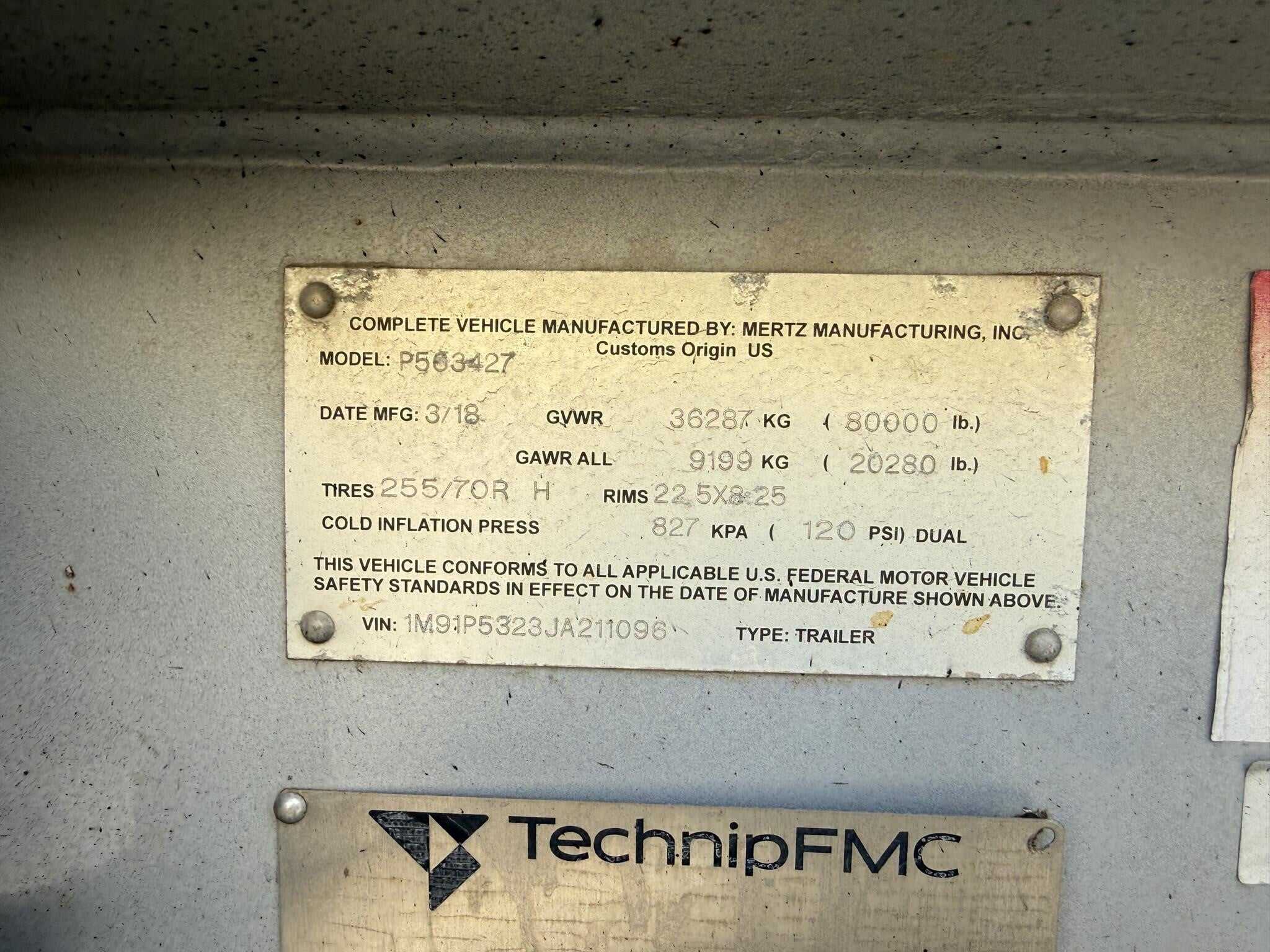 2018 Mertz manifold trailer