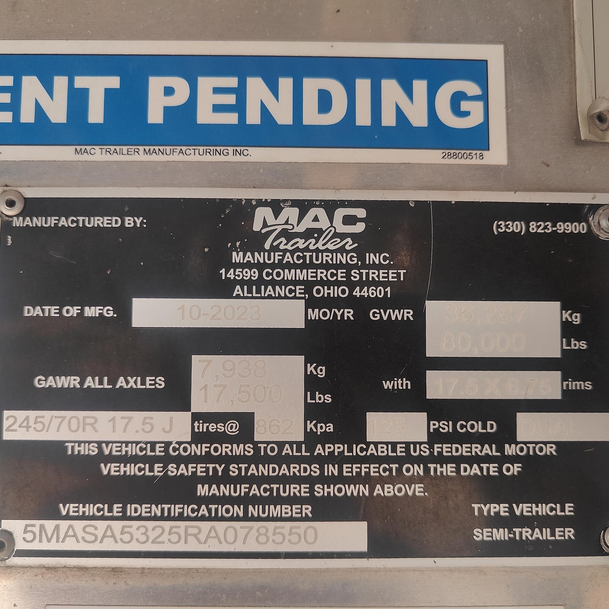 2024 Mac 53' aluminum step deck