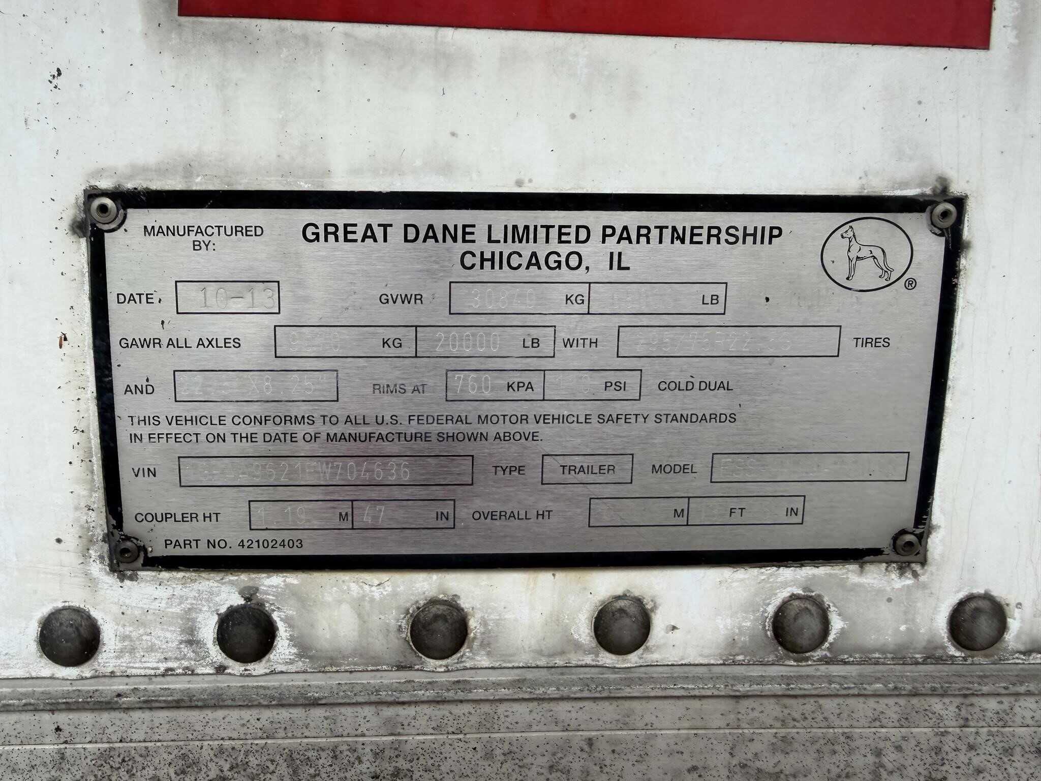 2014 Great Dane 48 ft reefer