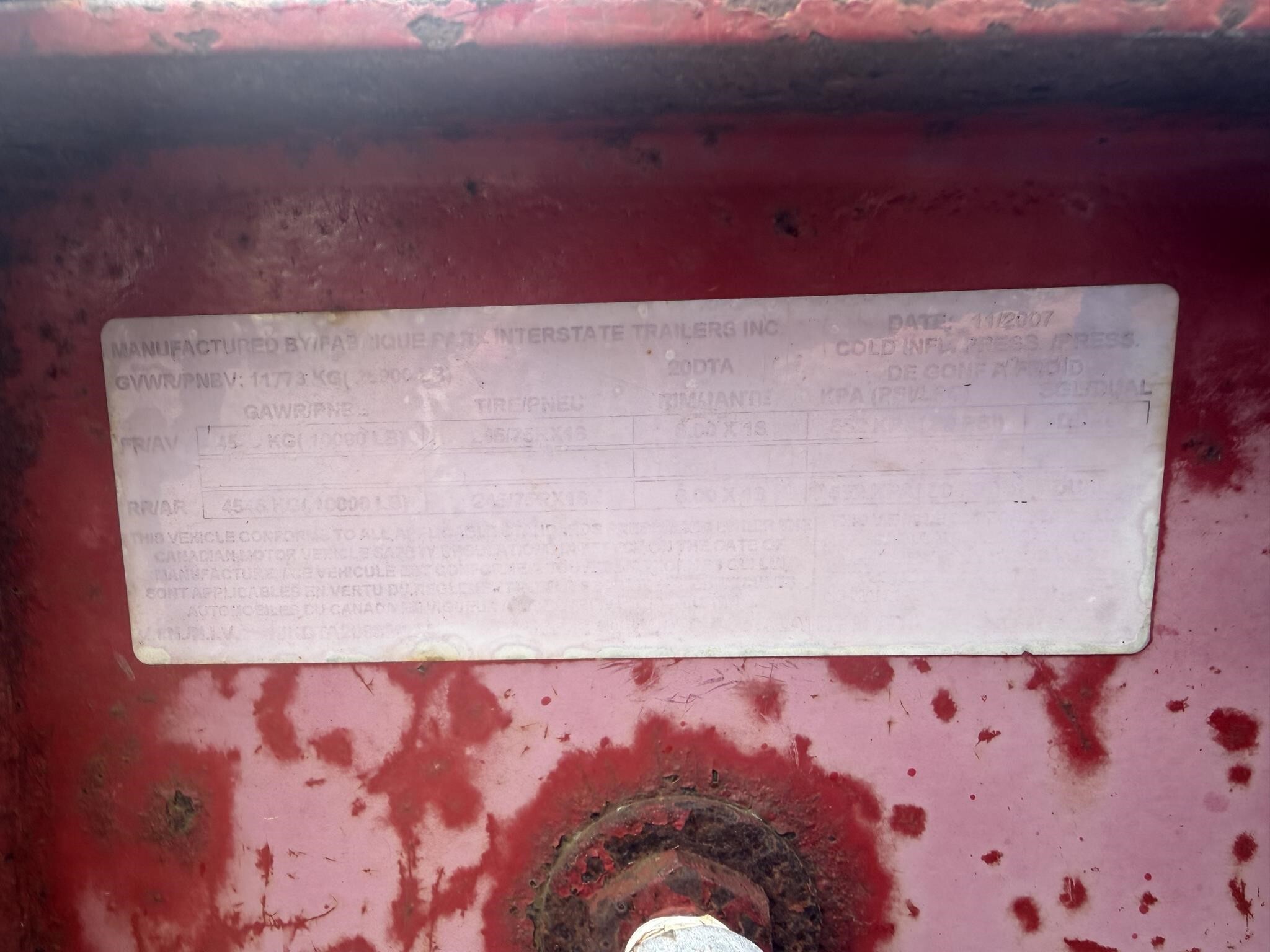2008 Interstate 12 ton pintle trailer